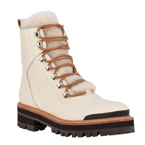 Marc Fisher Izzie Lugsole Leather Ankle Boot Size 6 Like New